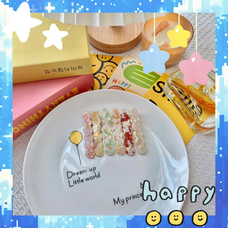 (กิ๊บติดชื่อ)ส่งเร็ว1วัน กิ๊บติดผมหินอ่อนงานไฮ หรูม้ากกกก —มี2เเบบ— สีเยอะมากจ้า