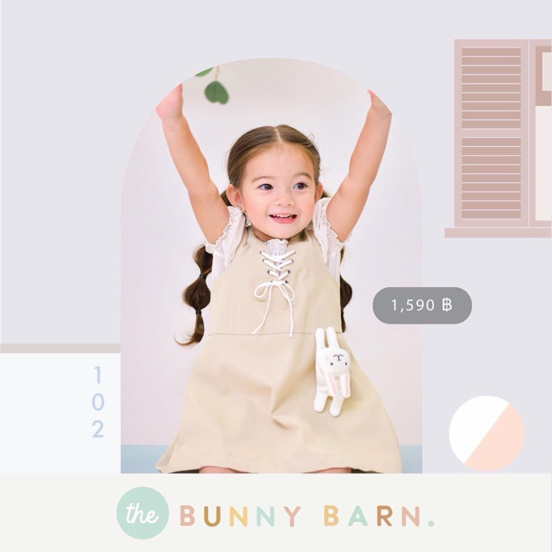 เดรสกระต่าย Tanwa (Brand Chalom) 🐰🤍 ใส่น้อย สภาพดี Size 3 Y