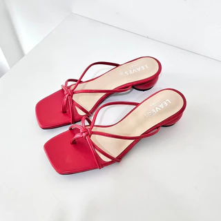 LEAVESSHOES รองเท้าแฟชั่นผู้หญิง รุ่น HONEY ส้นสูง 1 นิ้ว รองเท้าผู้หญิงมีส้น แบบสวม