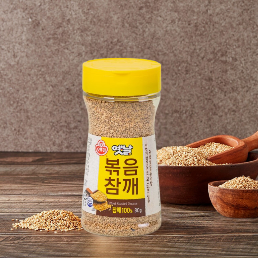 งาขาวเกาหลี นำเข้าจากเกาหลี,  Roasted Sesame  ขนาด 100g., 400g. ยี่ห้อ Ottogi