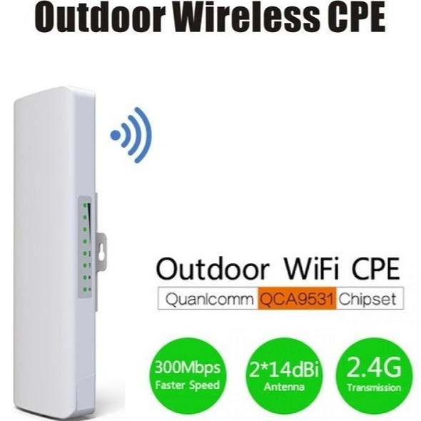 CPE Outdoor Wifi Router 300Mbps 2.4GHz Access Point Repeater Bridge