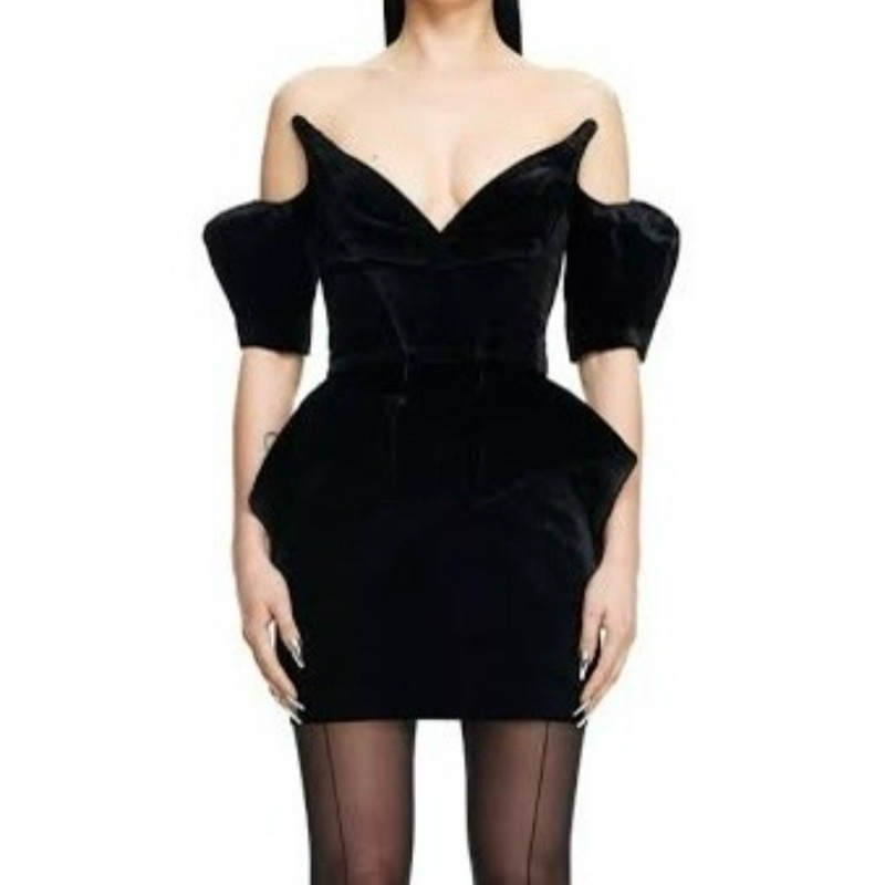 Mugler x HM Velvet dress