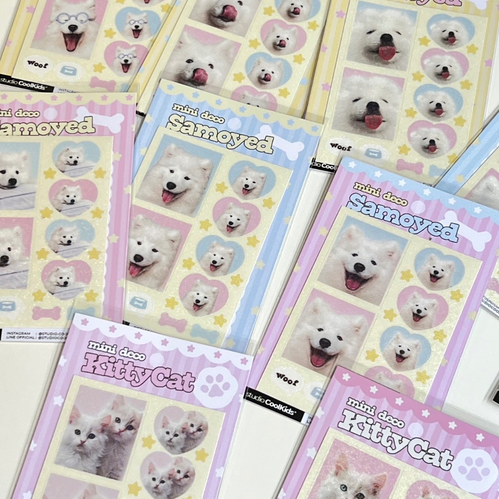 MINI ID STICKER SAMOYED DOGGO KITTYCAT สติ๊กเกอร์