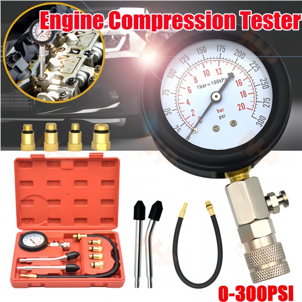 8Pcs เครื่องวัดความ เครื่องวัดกำลังอัดเบนซิน เครื่องวัดความดันเครื่องยนต์เบนซินชุดชุดเครื่องมือ E60