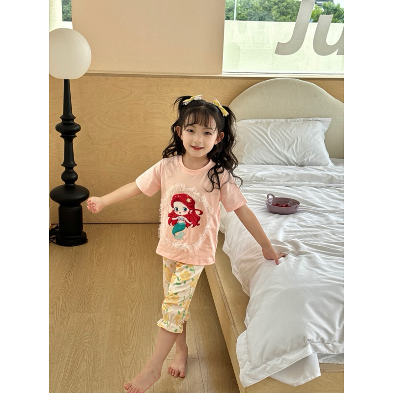 ชุดเซ็ท 2 ชิ้น ลายเจ้าหญิง + กางเกงขาจั๊มลายดอก - รูปที่ 6