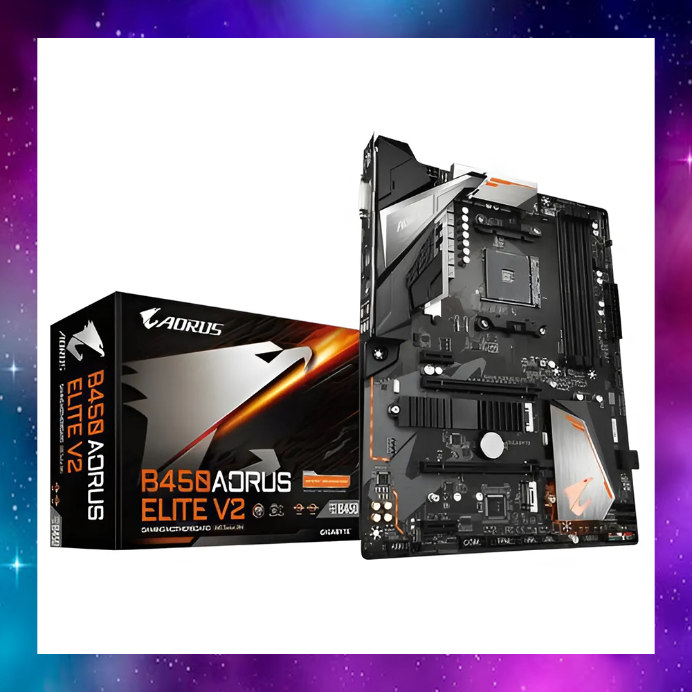 MAINBOARD (เมนบอร์ด) AM4 GIGABYTE B450 AORUS ELITE V2 RYZEN ใช้งานปกติ