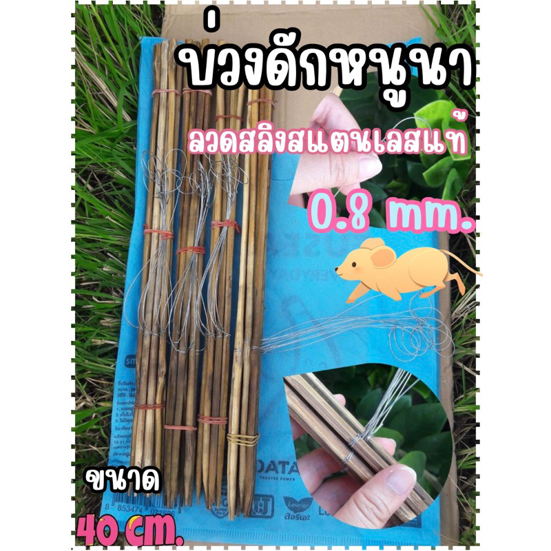 บ่วงดักหนู กับดักหนูนา บ่วงดีด พร้อมใช้งาน ลวดสลิงขนาด 0.8 mm. (1 ชุด มี 10 ชิ้น)