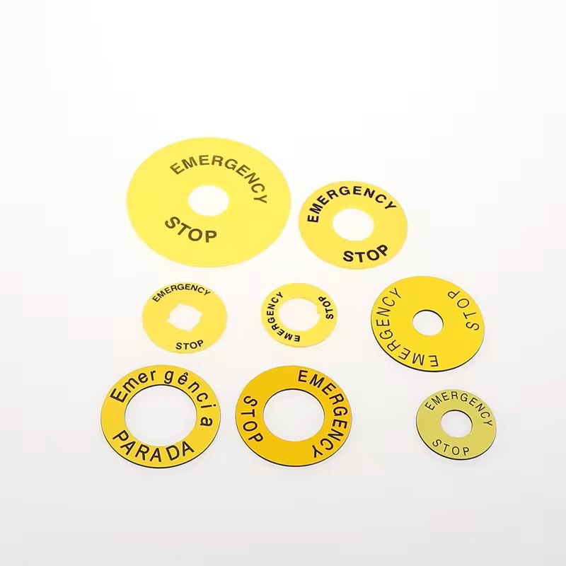 ANPJ2650 : Cover Emergency stop nameplate Ø22 mm แบบพลาสติก