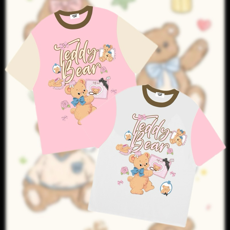 ◡̈ เสื้อป้ายQottonland ลายเท็ดดี้แบร์ /อก44“