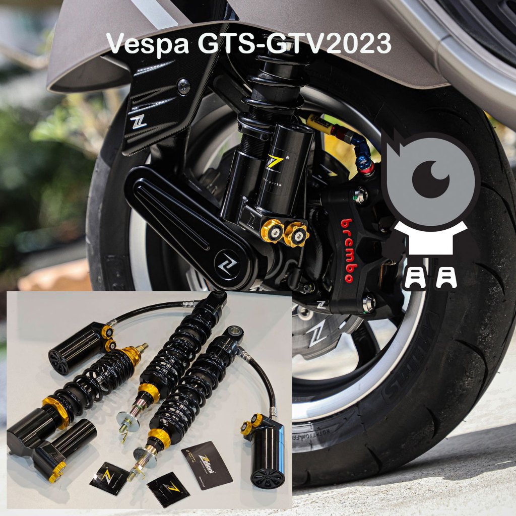 Zelioni โช๊คอัพแต่ง Full Topline หน้า-หลัง สำหรับ Vespa GTS-GTV