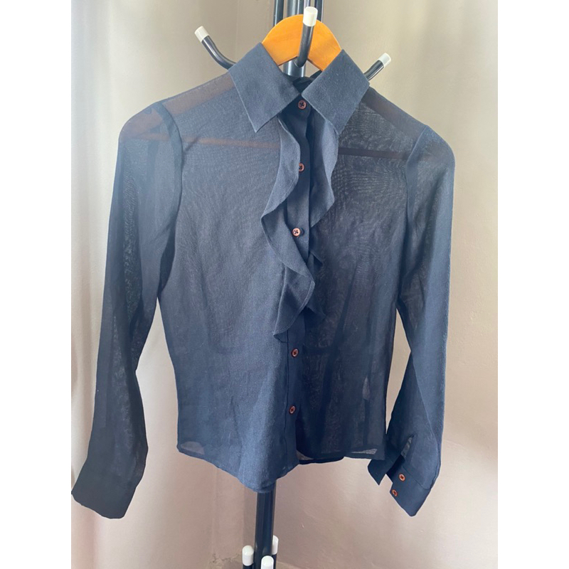 เสื้อลินิน xact สีดำ