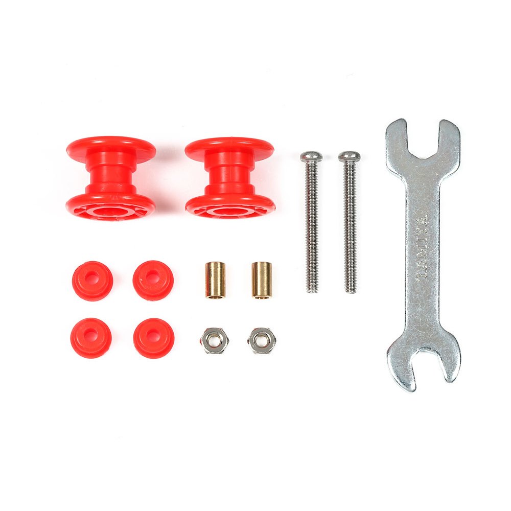 95662 TAMIYA  Mini 4WD  Low Friction Plastic Double Rollers (Red/13-13mm)
