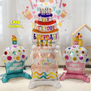 [ร้านไทย] - 🎈ลูกโป่งฟอยล์เค้ก ใบใหญ่มาก มีฐานตั้งได้ 5 ตัวเลือก🎈