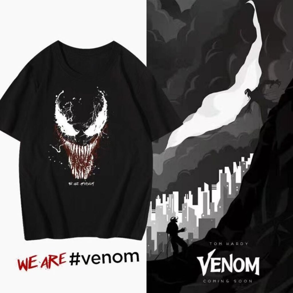 TeeTwoOne ผู้ชายและผู้หญิง VENOM-D แบบหลวม ไม่หด ผ้าคอตตอน100% สไตล์อเมริกันวินเทจ เสื้อยืด oversize S-4XL【COD】