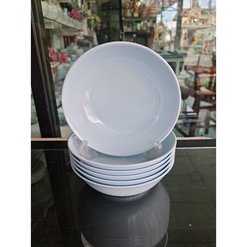ซุปเปอร์แวร์ ชุดชาม7.5"×6 ชิ้น ขนาดเหมาะใช้งาน ชามแกง-ก๋วยเตี๋ยวทนปลอดภัยต่อสุขภาพ สีขาว ฟ้า ชมพู ราคา 395ลด 375 บาท