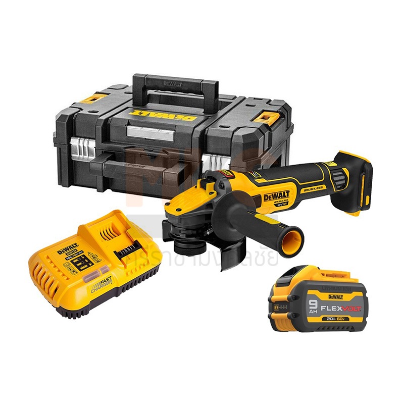 Dewalt เครื่องเจียร ไร้สาย 20V DCG409X1T-B1 ขนาด 4 นิ้ว รวมแบตเตอรี่และแท่นชาร์จ เซต