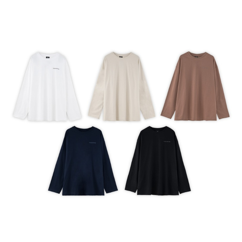 URTHE - เสื้อยืด แขนยาว สกรีนโลโก้ 3D รุ่น OVERSIZED LONG SLEEVE