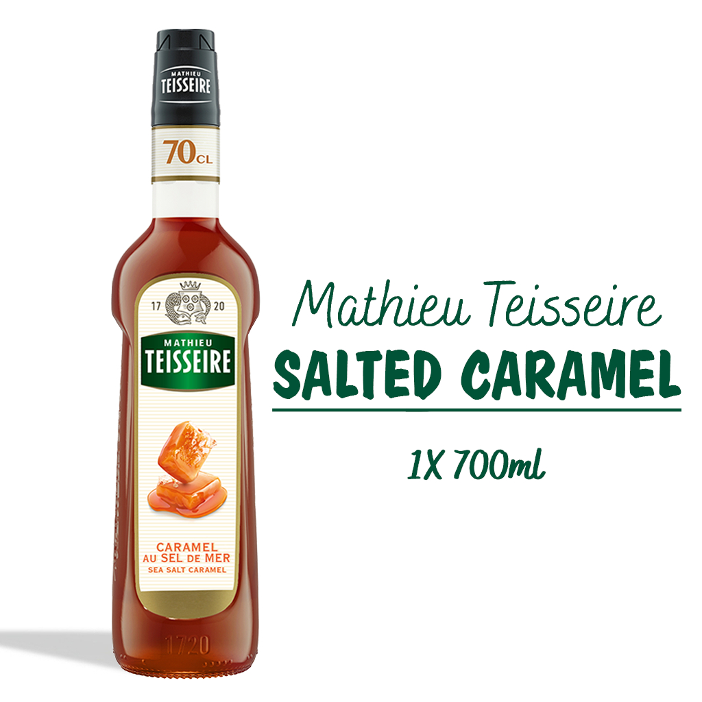 Mathieu Teisseire น้ำเชื่อมกลิ่นซีซอลท์คาราเมล 700มล. | Mathieu Teisseire Sea Salt Caramel Syrup