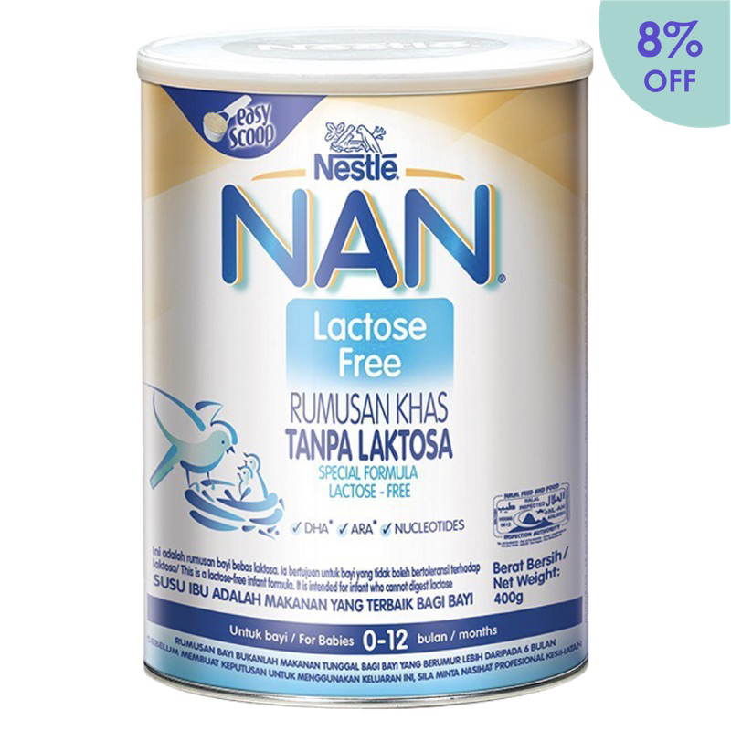 Nestle NAN Lactose  Free Milk Powder 400g สำหรับ 0-12 เดือน
