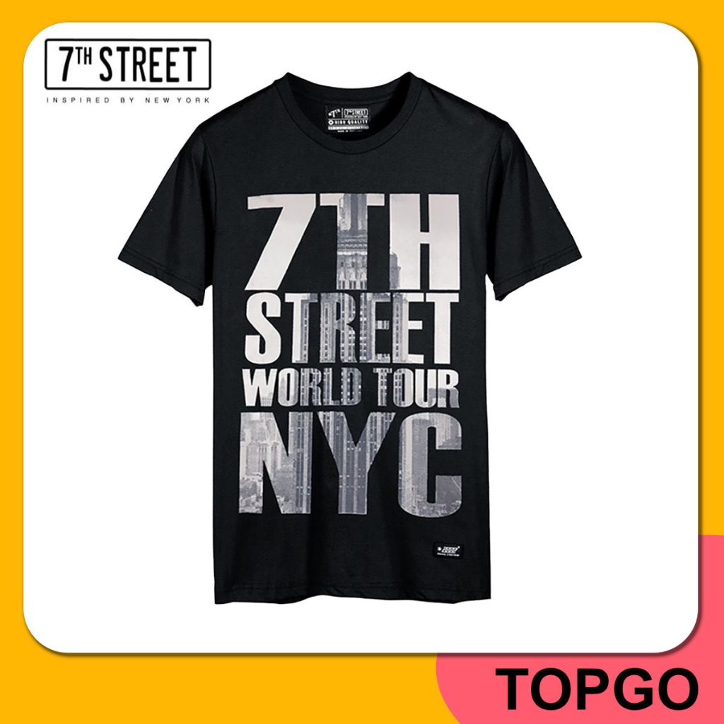 7th Street เสื้อยืด แนวสตรีท รุ่น World Tour NYC (ดำ) NNC002 ของแท้