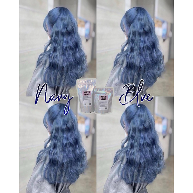 MERZii Color สีน้ำเงินเข้ม Navy blue 💙💙💙(พื้นผมระดับ6หรือ10)