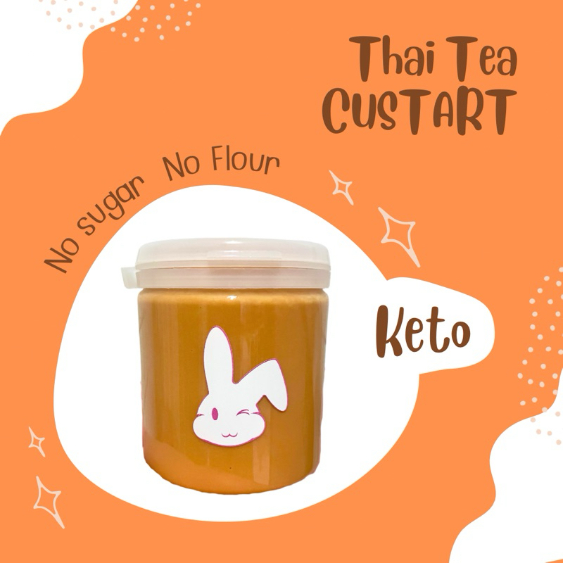คัสตาร์ดสังขยาชาไทย สูตรคีโต ไร้แป้ง ไร้น้ำตาล [KETO] * ขนส่งเย็นเท่านั้น*