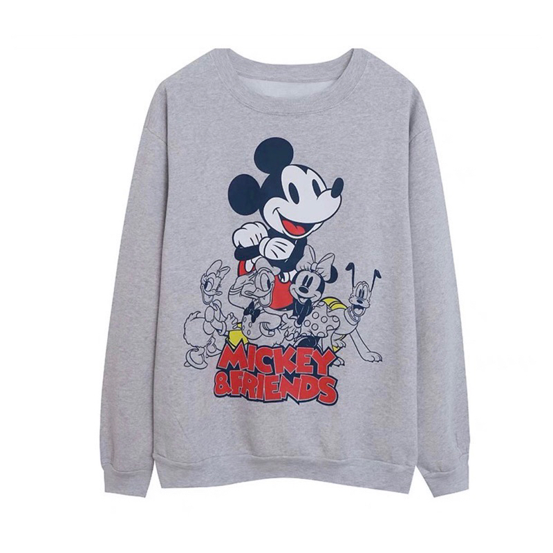 เสื้อวอร์ม สเวตเตอร์กันหนาว สีเทา Mickey&Friends งาน DISNEY แท้ % (TS160)