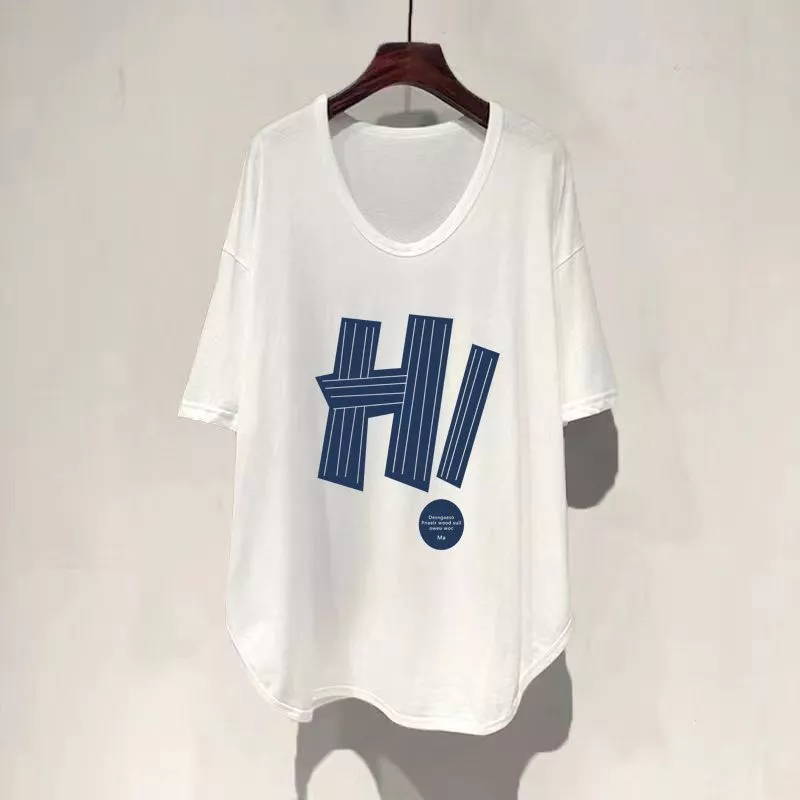 เสื้อยืดสาวอวบอ้วนไซส์ใหญ่ oversize เสื้อผ้าแฟชั่นฤดูร้อนมาใหม่ เสื้อโอเวอร์ไซส์สไตล์ผู้หญิง ลําลองทรงหลวมสไตล์เกาหลี thumbnail 9