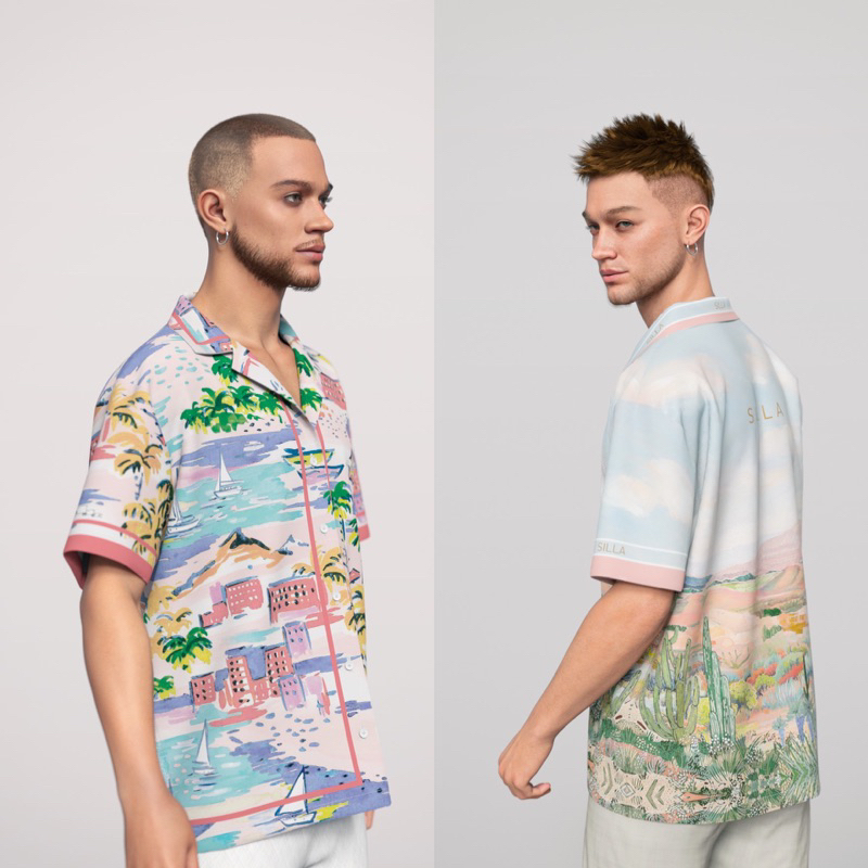 SILLA เสื้อฮาวายพิมพ์ลายทั้งตัว  unisex  ผู้ชาย-สาวอวบ ใส่ได้จ้า