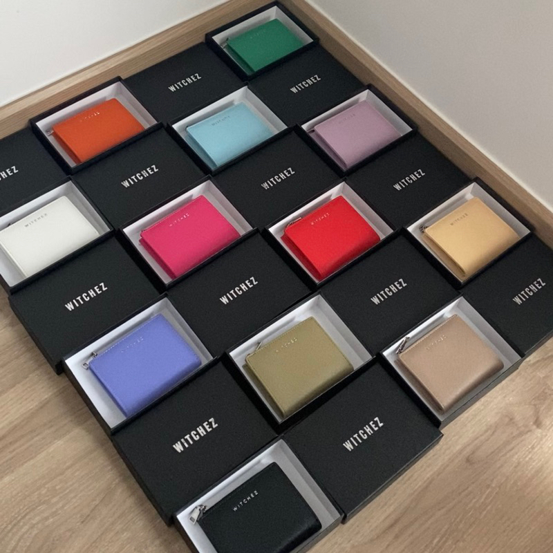 พร้อมส่ง12สีWITCHEZ SMITH WALLETกระเป๋าสตางค์ใบสั้นบางเฉียบหนังกันรอย Unisexใส่ธนบัตรได้ไม่ต้องพับ