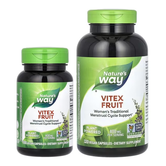 Nature's Way Vitex Fruit 100,320 Vegan Capsules สมุนไพรสำหรับผู้หญิง