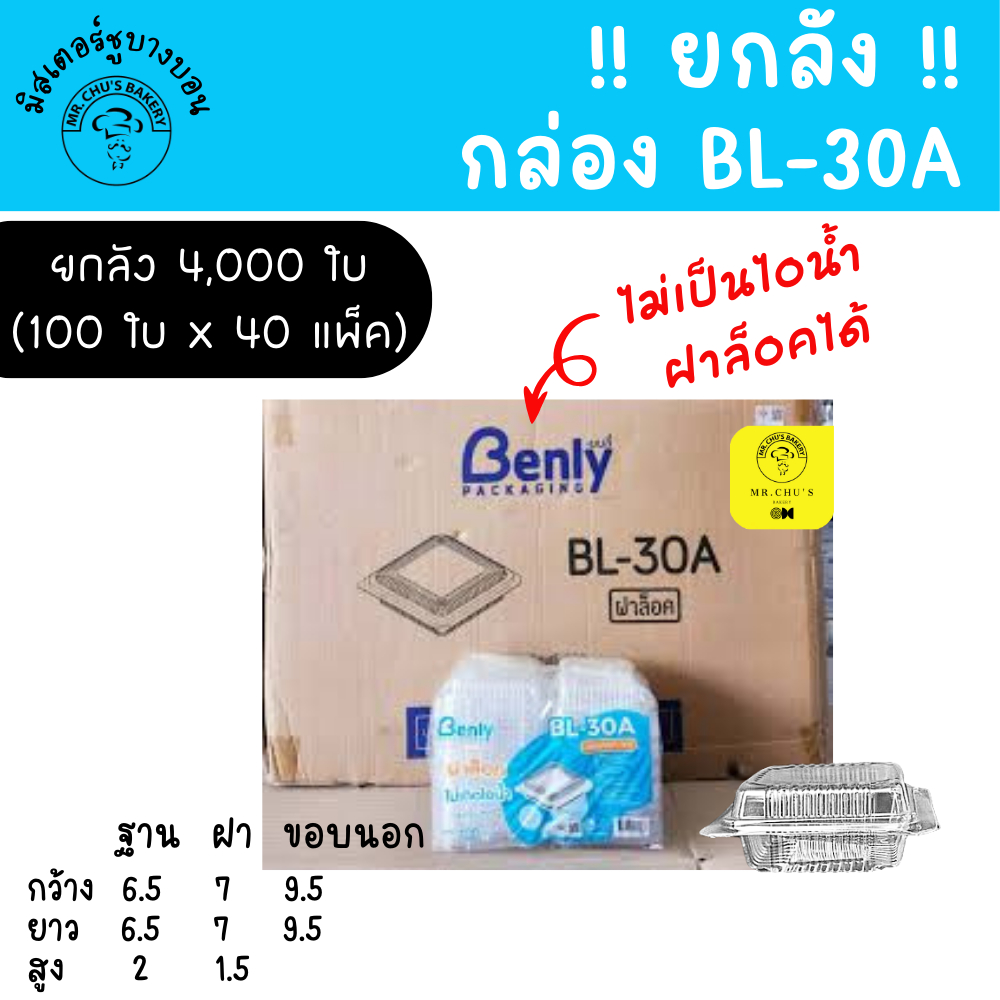 🚀พร้อมส่ง🚀 !! ยกลัง !! 4000 ชิ้น กล่อง BL-30A ฝาล็อคได้ OPS แพ็ค100ชิ้นx40แพ็ค ไม่เป็นไอน้ำ BL30A