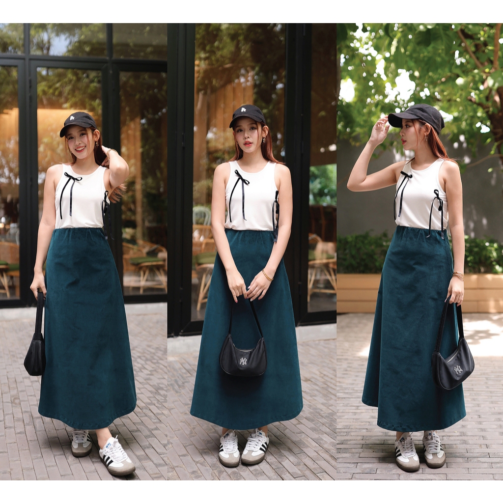 NUMBERSEVEN - P0122956 กระโปรงทรงเอเอวยืดซ่อนใน