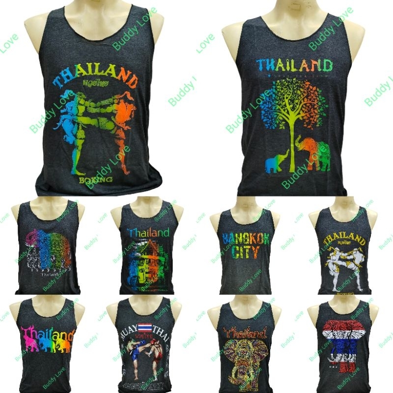 (โล๊ะสต๊อก)เสื้อกล้ามไทยแลนด์ ผ้าสลาฟ Tshirt Souvenir Thailand foreign Gift ของฝากต่างชาติ ไทยแลนด์