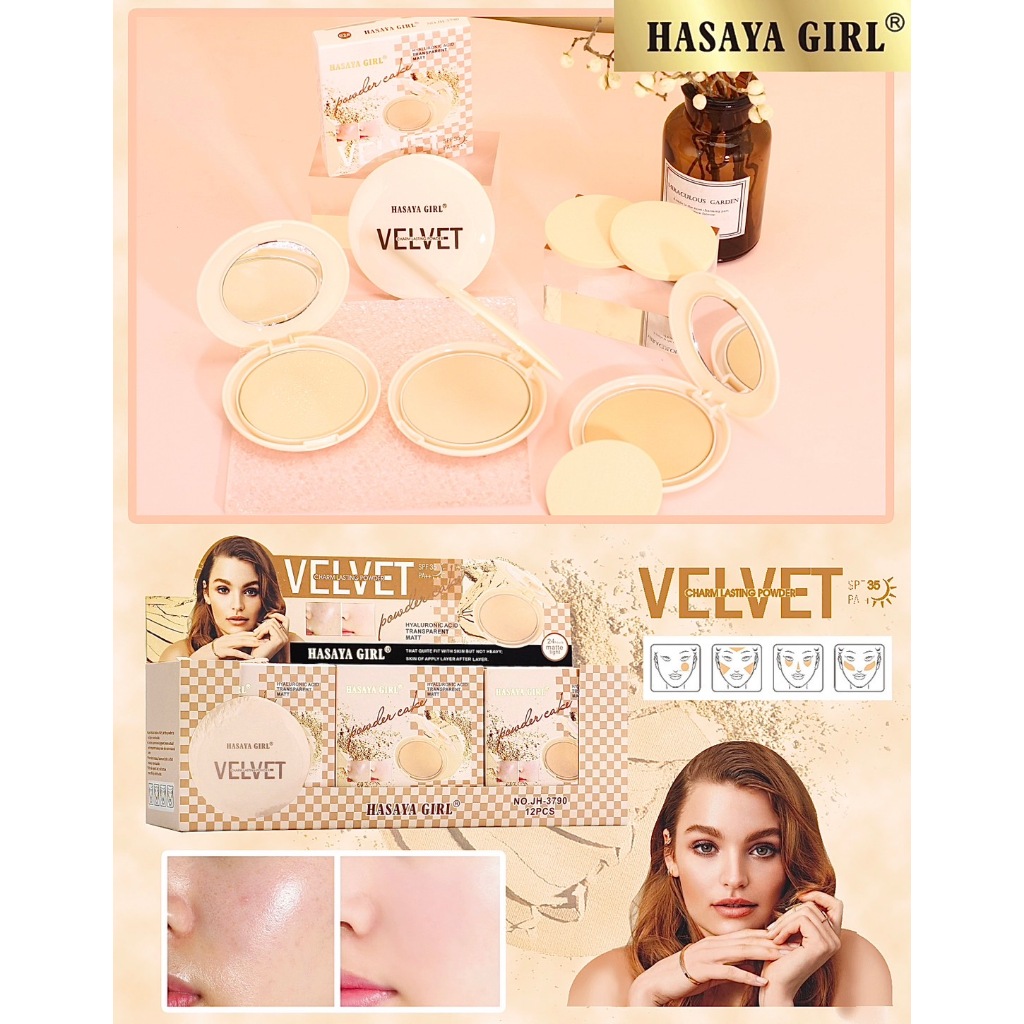 HASAYA GIRL Transparent Powder Cake แป้งพัฟโปร่งแสง นุ่มลื่น ผิวหน้าเนียนใส ปกป้องแสงแดด SPF35 PA++