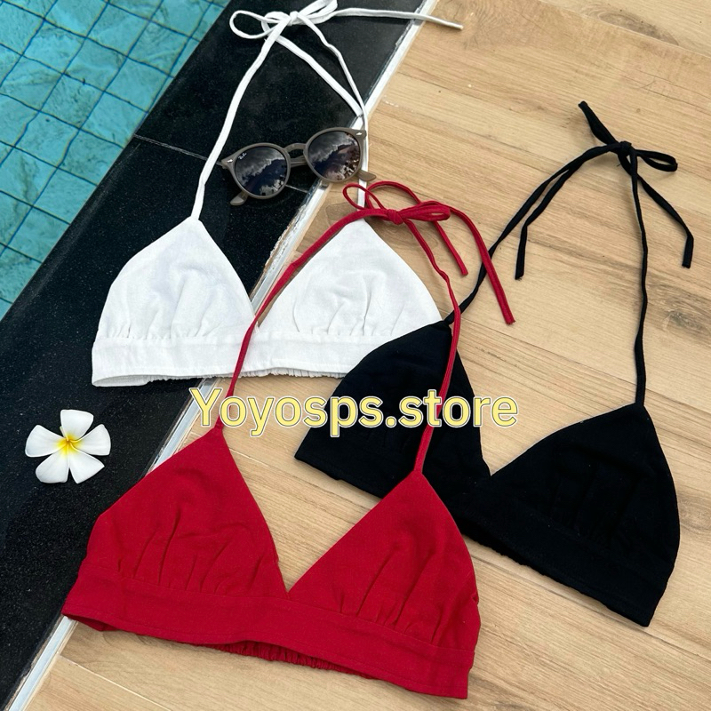 พร้อมส่ง❣️เสื้อบราคล้องคอ บราบิกินี่ เสื้อใส่ไปทะเล