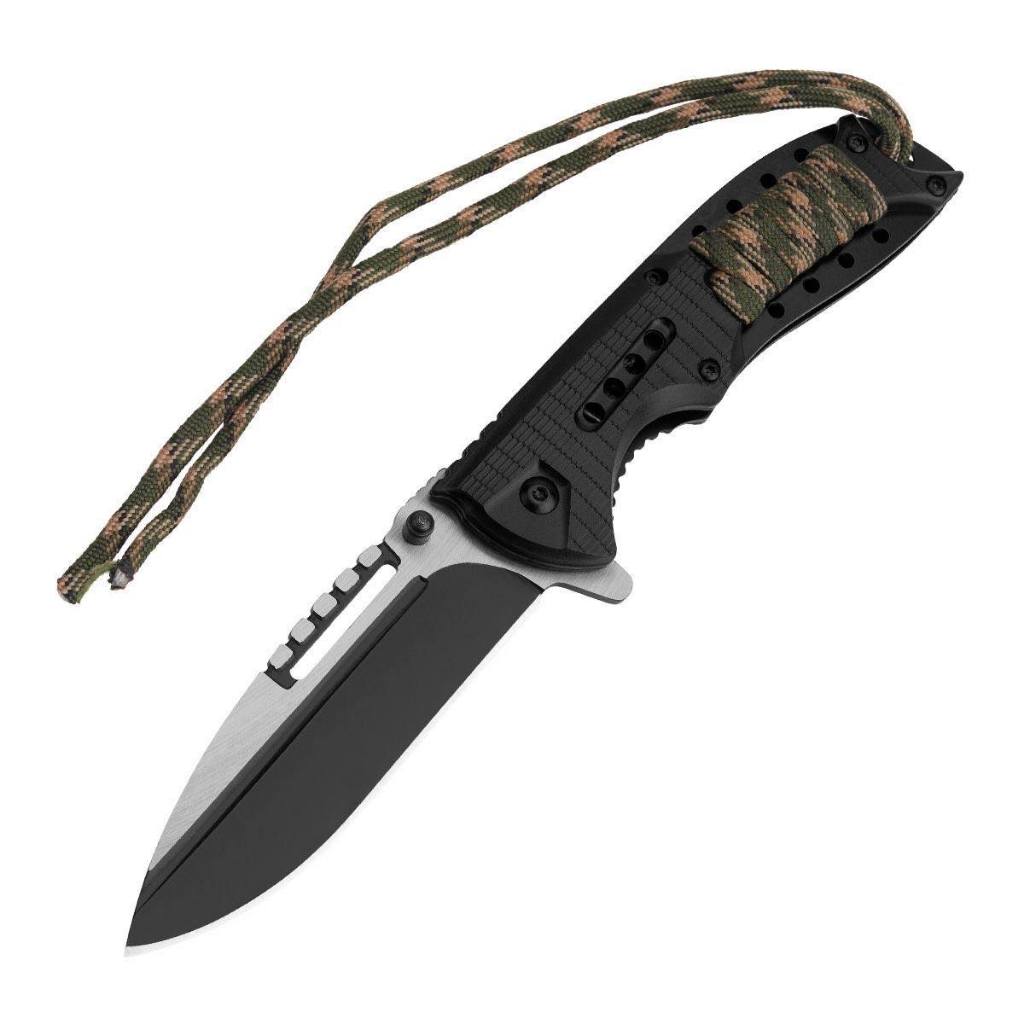 มีดแค้มปิ้ง สีทูโทน มีดเชือกพันด้าม EDC Tactical Camping มีดพกพาสะดวก มีดพับอเนกประสงค์ มีดพกพาpub26 รูปที่ 4