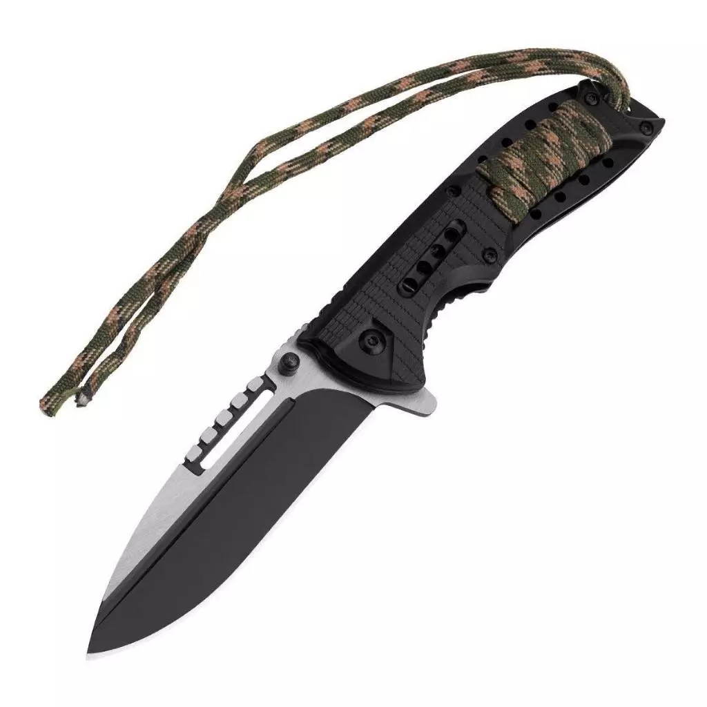 มีดแค้มปิ้ง สีทูโทน มีดเชือกพันด้าม EDC Tactical Camping มีดพกพาสะดวก มีดพับอเนกประสงค์ มีดพกพาpub26 thumbnail 7
