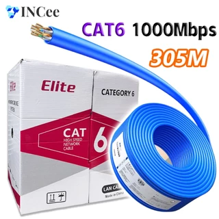 สายแลน Cat6 UTP 305M สาย LAN ม้วน รองรับ Gigabit 1Gbps สําหรับอินเทอร์เน็ต กล้องวงจรปิด PC และ Router