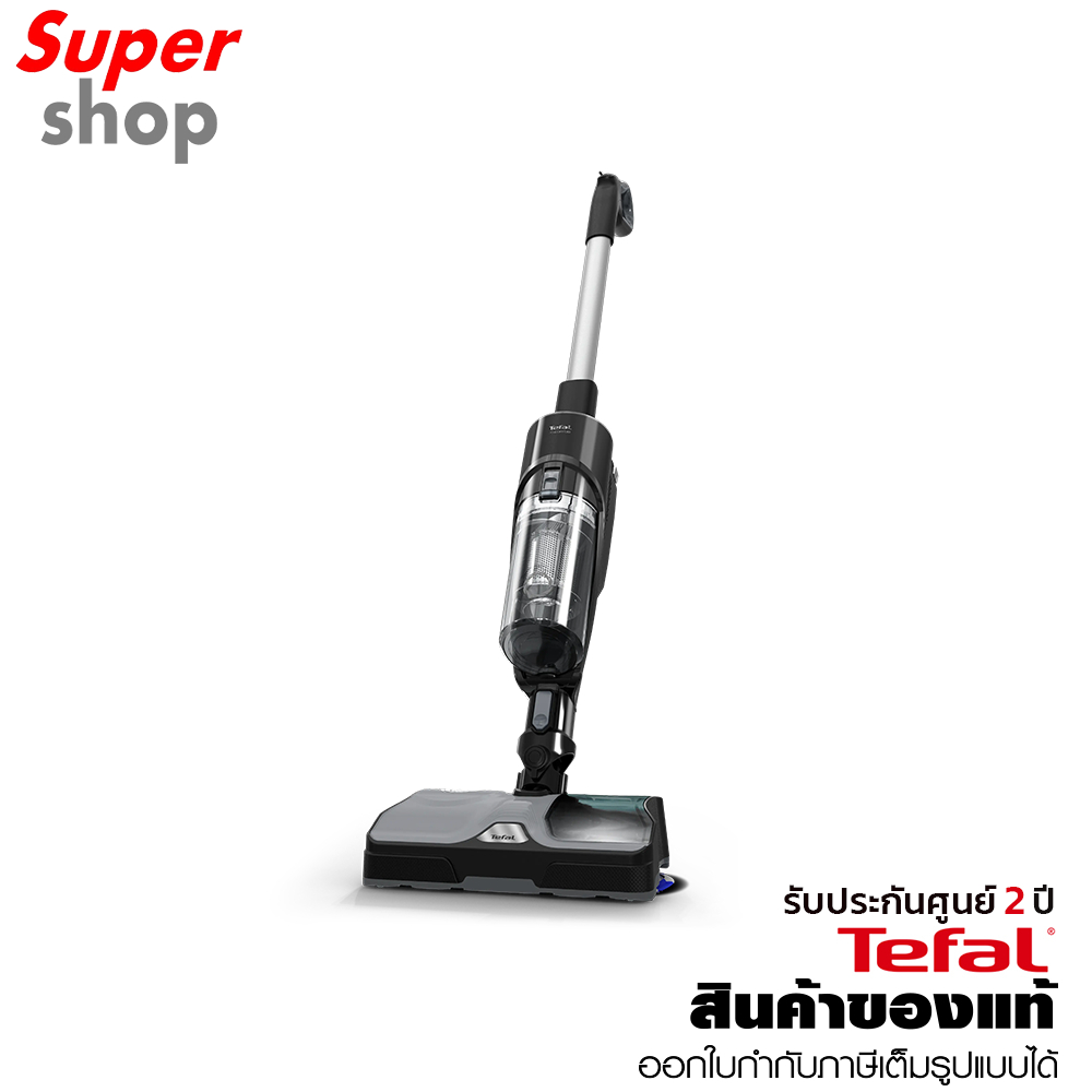 Tefal เครื่องดูดฝุ่นและถูพื้นไร้สาย X-Combo 2-in-1 Vacuum Mop รุ่น GF3039KO