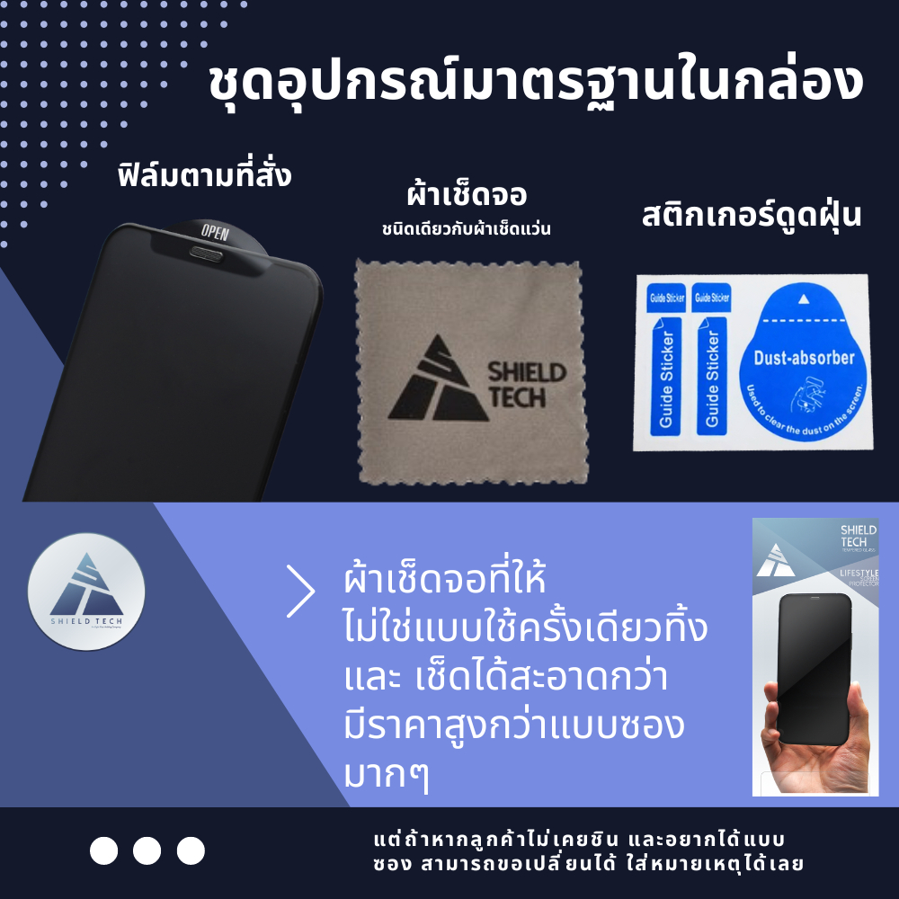ฟิล์มกระจกไร้ขอบดำ สำหรับ i16 i15 i15pro  i14 i14Pro i12ProMax i13 i13Pro i13ProMax - รูปที่ 6