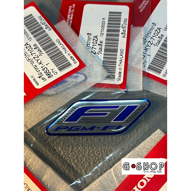 สติ๊กเกอร์ FI สีฟ้าใช้ได้กับรถจักยานยนต์ Honda ทุกรุ่น แท้เบิกศูนย์ Honda 100% (86531-KYZ-710ZA)