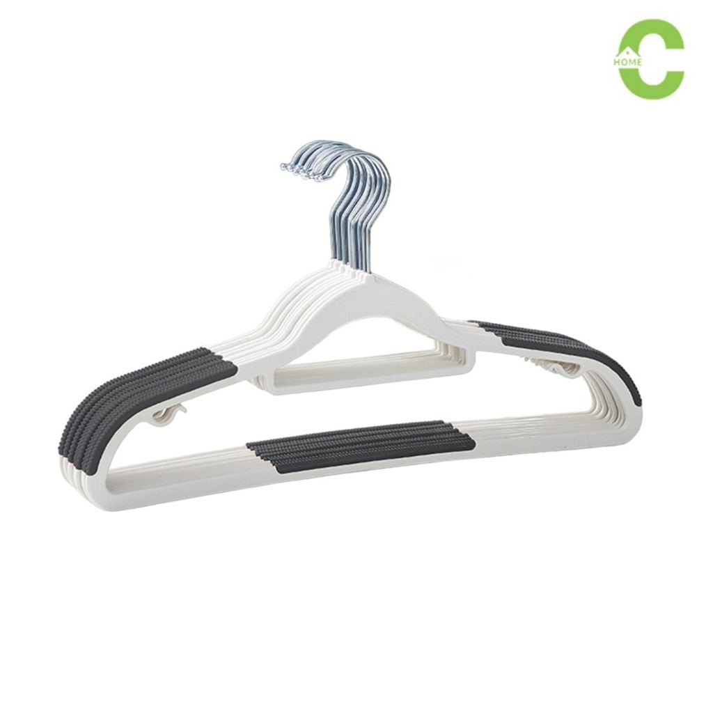 HOMEC ไม้แขวนเสื้อกันลื่น ที่แขวนเสื้อ hanger แข็งแรง กันผ้าลื่น 5ชิ้น 10ชิ้น และ20ชิ้น 4สีให้เลือก