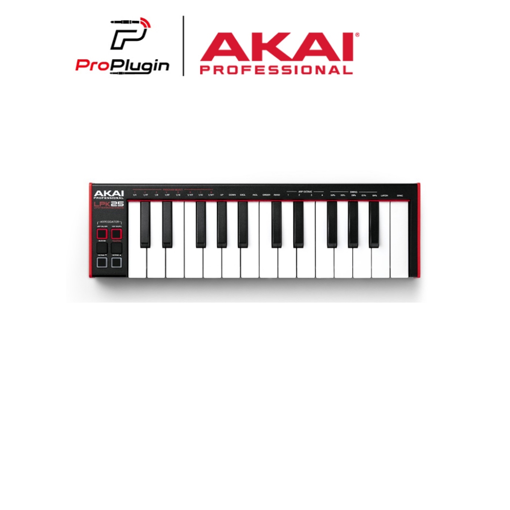 AKAI LPK25 MK2 มิดี้คีย์บอร์ด ทัชชิ่งดี สัมผัสเยียม เหมาะสำหรับสายทำเพลงเริ่มต้น (ProPlugin)