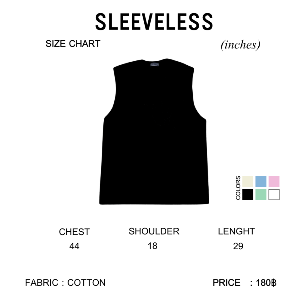 Baystore - Basic tank top เสื้อคอกลมแขนกุดสีพื้น