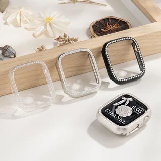เพชรเงานาฬิกากรอบป้องกันสำหรับ iWatch s11 10 9 8 7 6 5 4 3 2 1SE นาฬิกาป้องกันกรณี Ultra49mm46mm45mm44mm42mm41mm40mm38mm