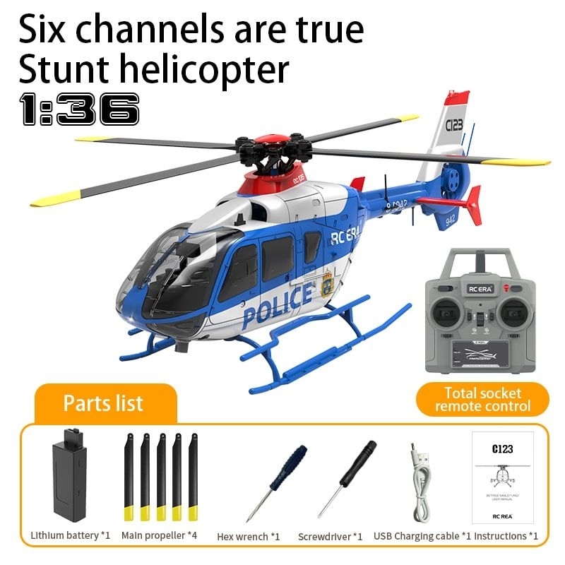 ใหม่.! Helicopter RC ERA C123 EC135 Scaled 1:36 6CH 6-Axis Altitude Hold Optical Flow Positioning Ve