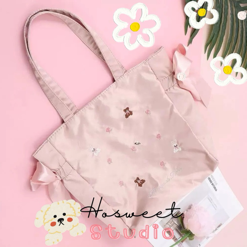พร้อมส่งจากไทย ส่งทุกวัน กระเป๋าถือผูกริบบิ้นสุดน่ารัก ซื้อใน video ลดสูงสุด 100 บาท