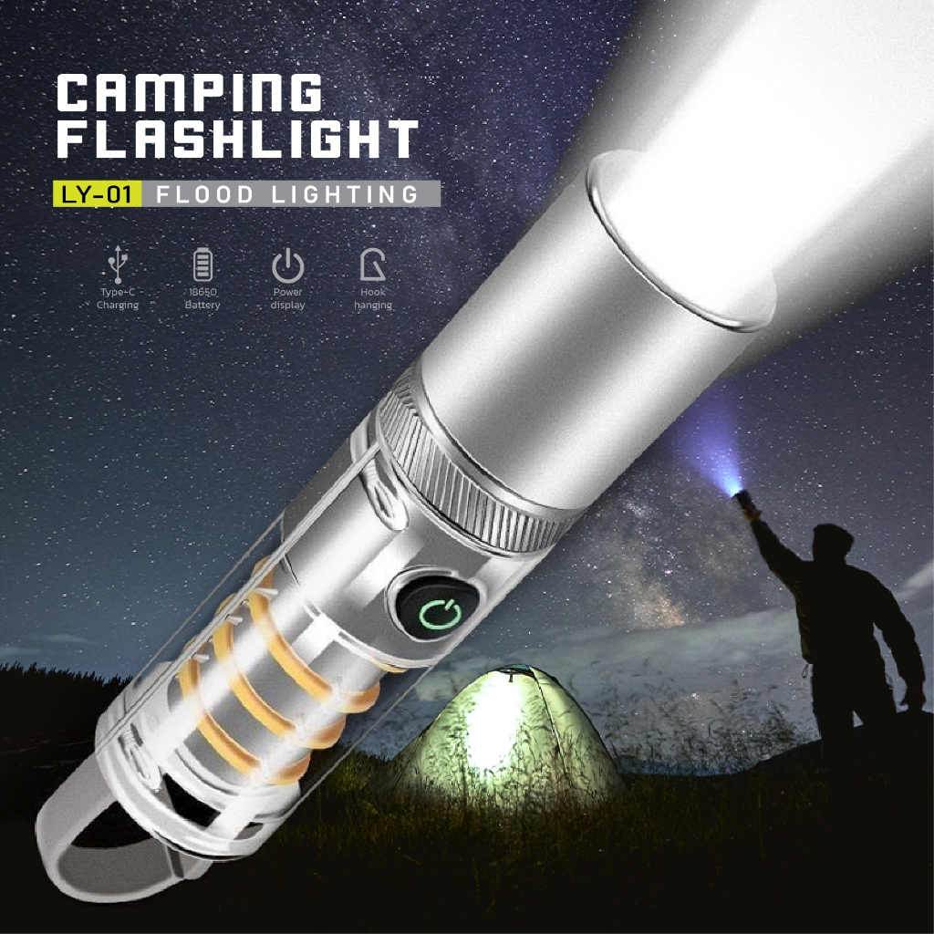 ไฟฉาย Camping flashlight LY-01 กันน้ำ ทนแรงกระแทก