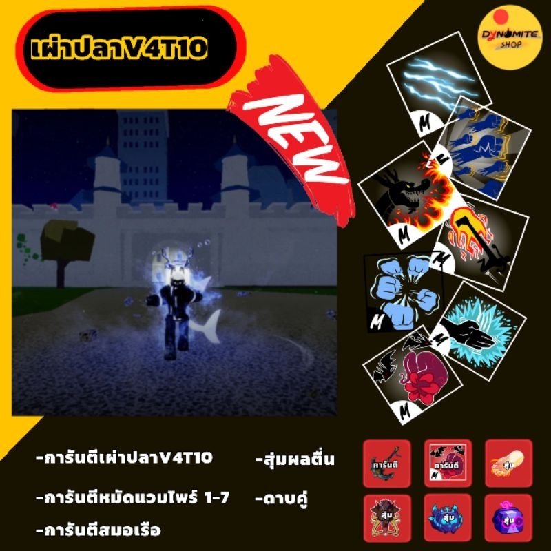 ไก่ตัน การันตีเผ่าฉลาม หมัด ผลเทพติดตัว เกมการ์ดBloxFrut